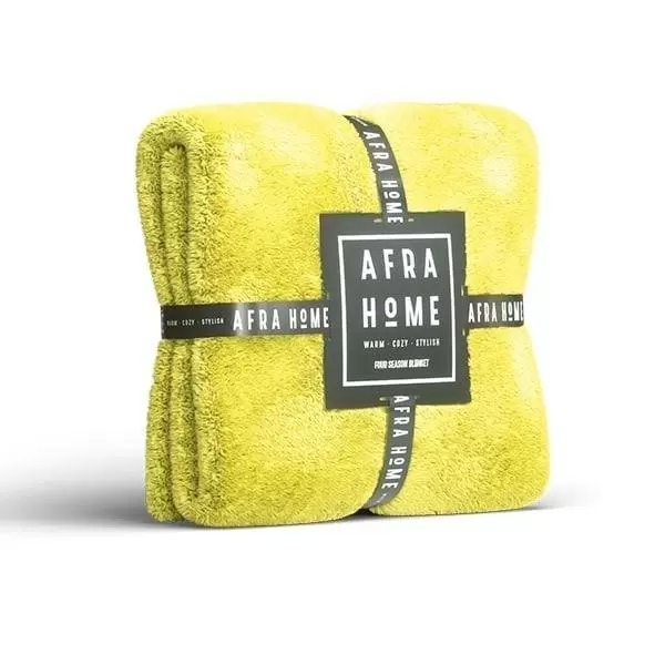 پتو 180*220 زرد لیمویی 2413 افرا